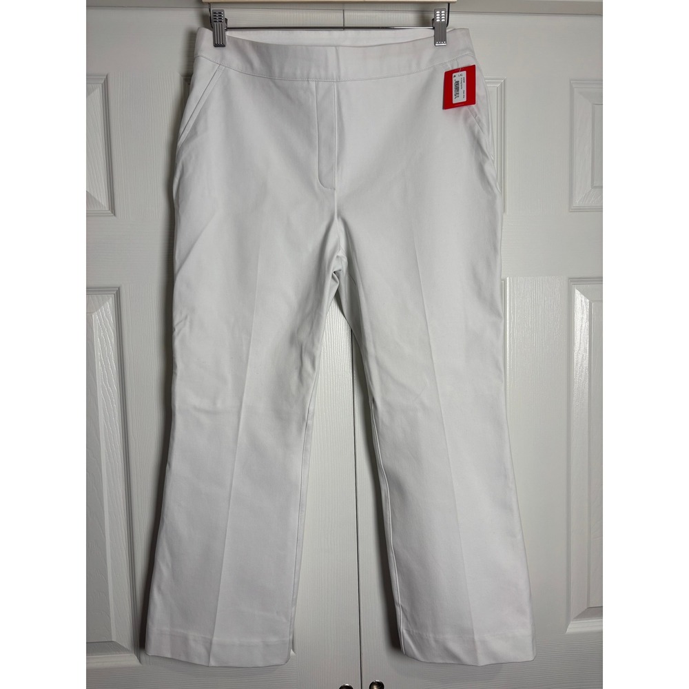 Spanx Silver Linings Kick Flare Pants Classic White Cotton Blend 20373R Large
